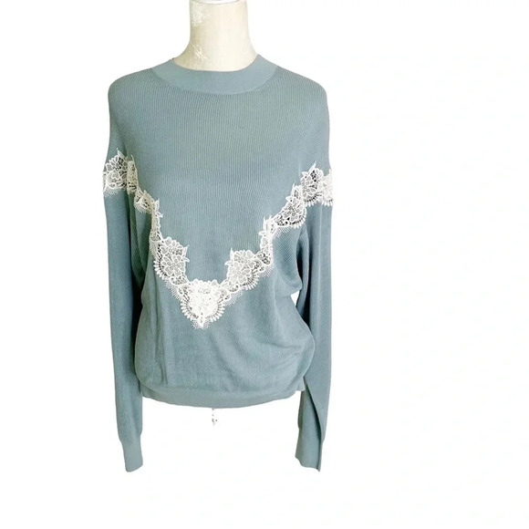 See by Chloé Chevron Lace Sweater Size XL New with FLAW - Picture 5 of 16